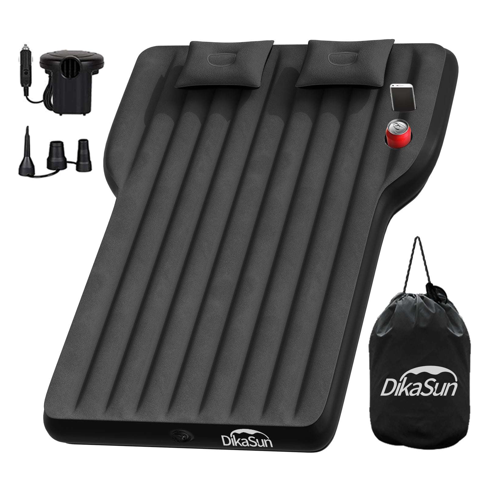 Tesla Model Y Mattress: Inflatable Camping Bed Air Mattress for Model Y, Thickened Travel SUV Sleeping Pad with Car Air Pump 2 Pillows